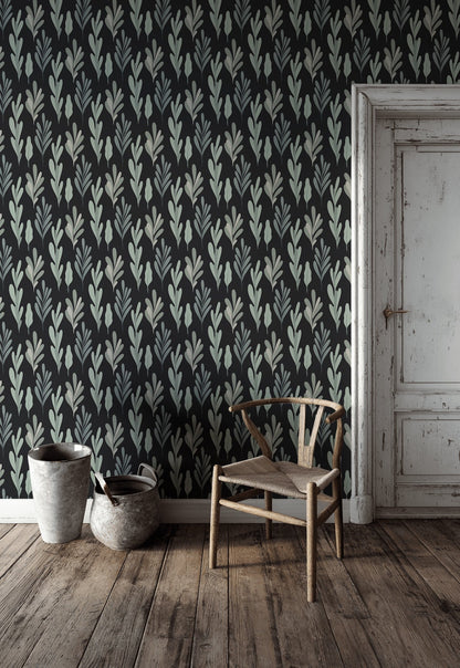 Shades Of Green Wallpaper Leaf Modern Mural
