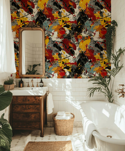 Vibrant Multicolor Abstract Brushstroke Wallpaper