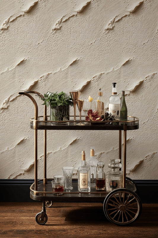 Textured Beige Abstract Pattern Wallpaper