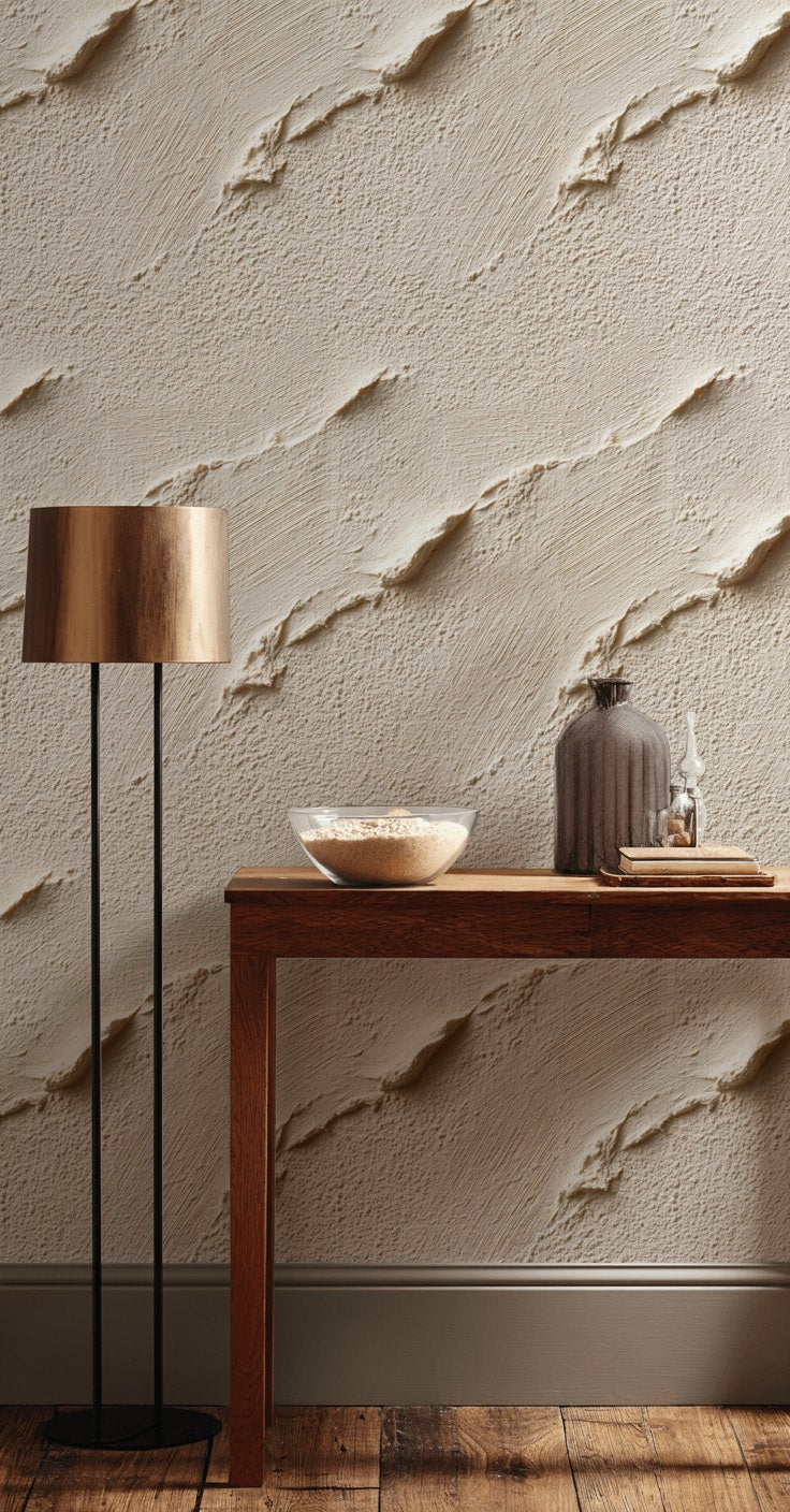 Textured Beige Abstract Pattern Wallpaper