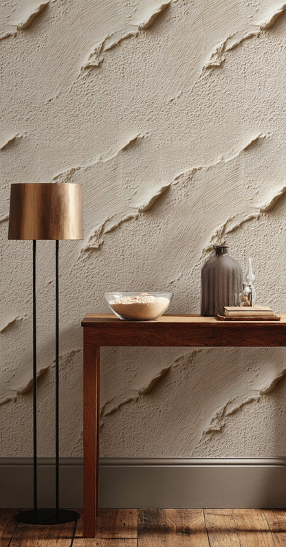 Textured Beige Abstract Pattern Wallpaper