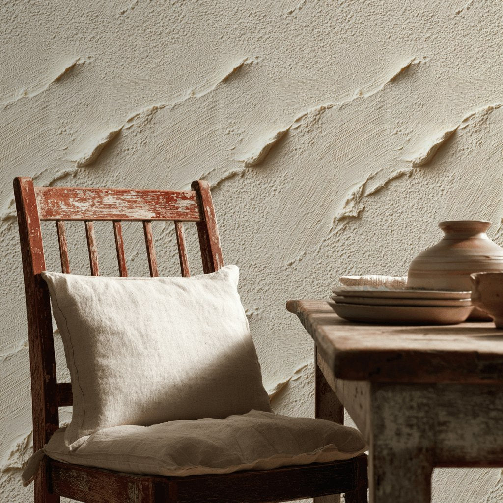 Textured Beige Abstract Pattern Wallpaper