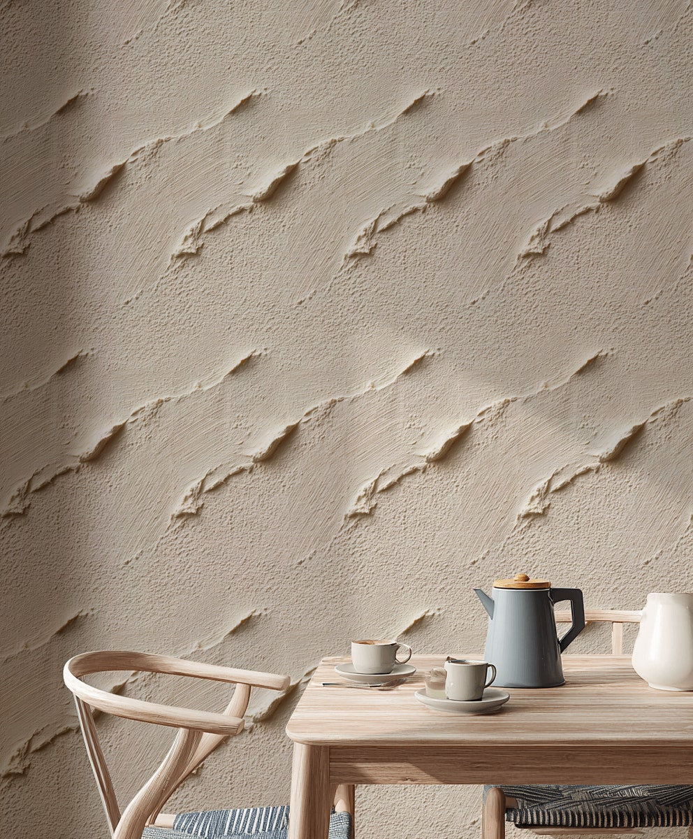 Textured Beige Abstract Pattern Wallpaper