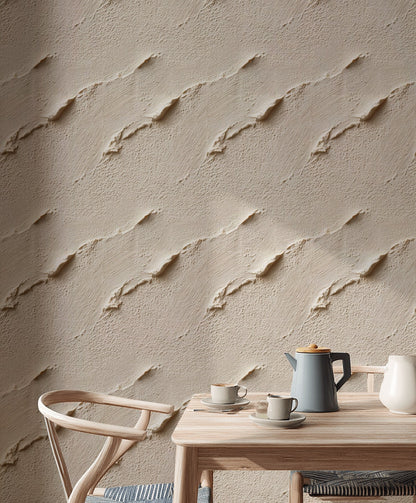 Textured Beige Abstract Pattern Wallpaper