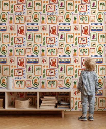 Tropical Wallpaper Eclectic Vibrant Decorative Mural