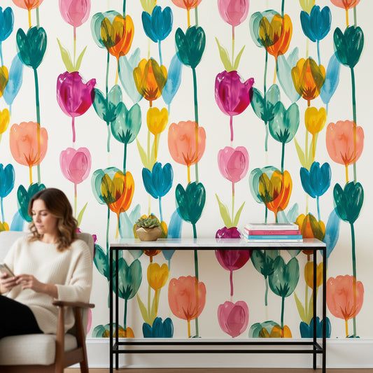 Floral Wallpaper Abstract Modern Decorative Mural