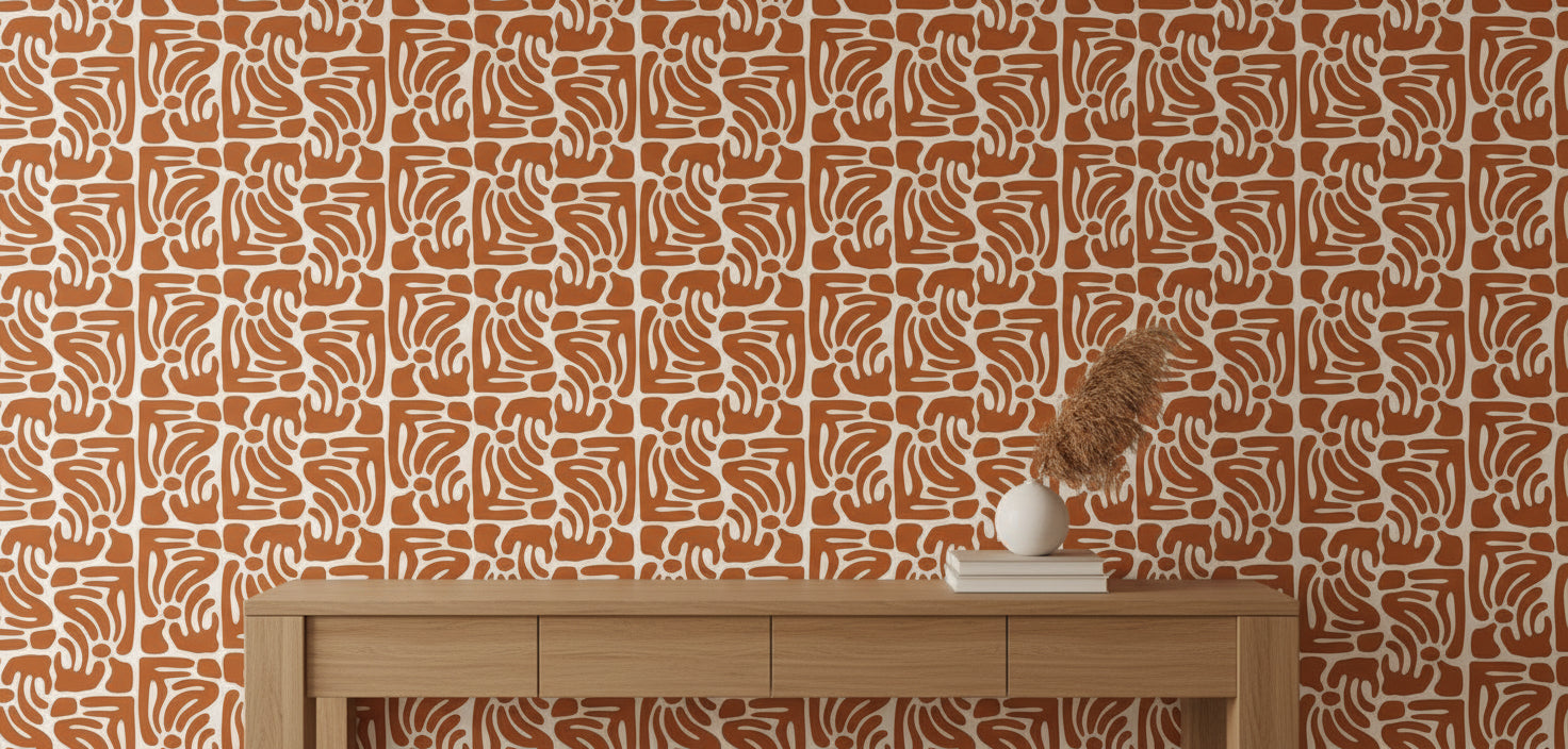 Abstract Pattern Wallpaper Organic Curved Decorative Mural