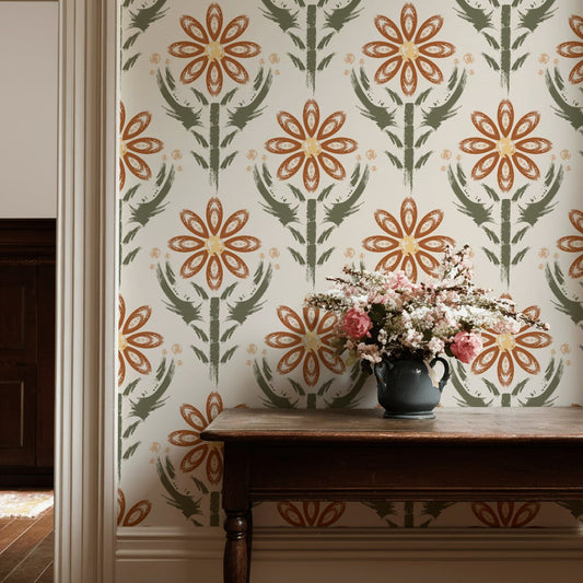 Floral Wallpaper Abstract Bohemian Decorative Mural