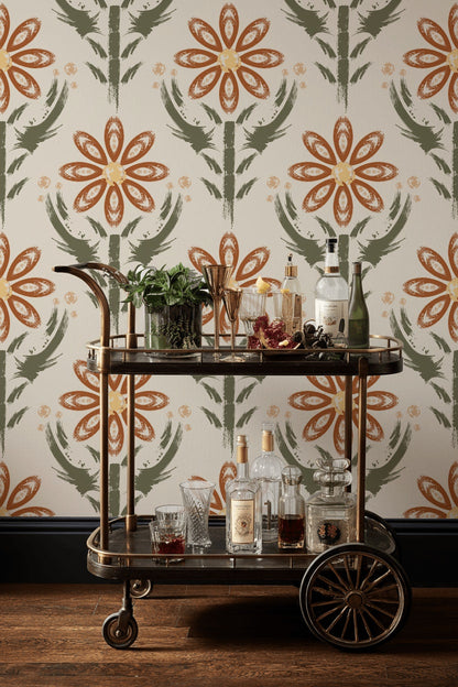 Floral Wallpaper Abstract Bohemian Decorative Mural