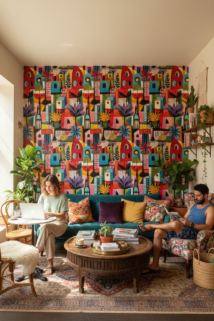 Vibrant Multicolor Abstract Geometric Wallpaper