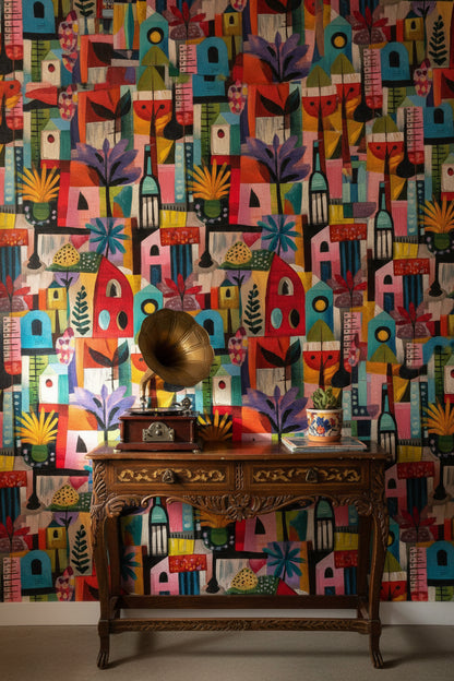 Vibrant Multicolor Abstract Geometric Wallpaper