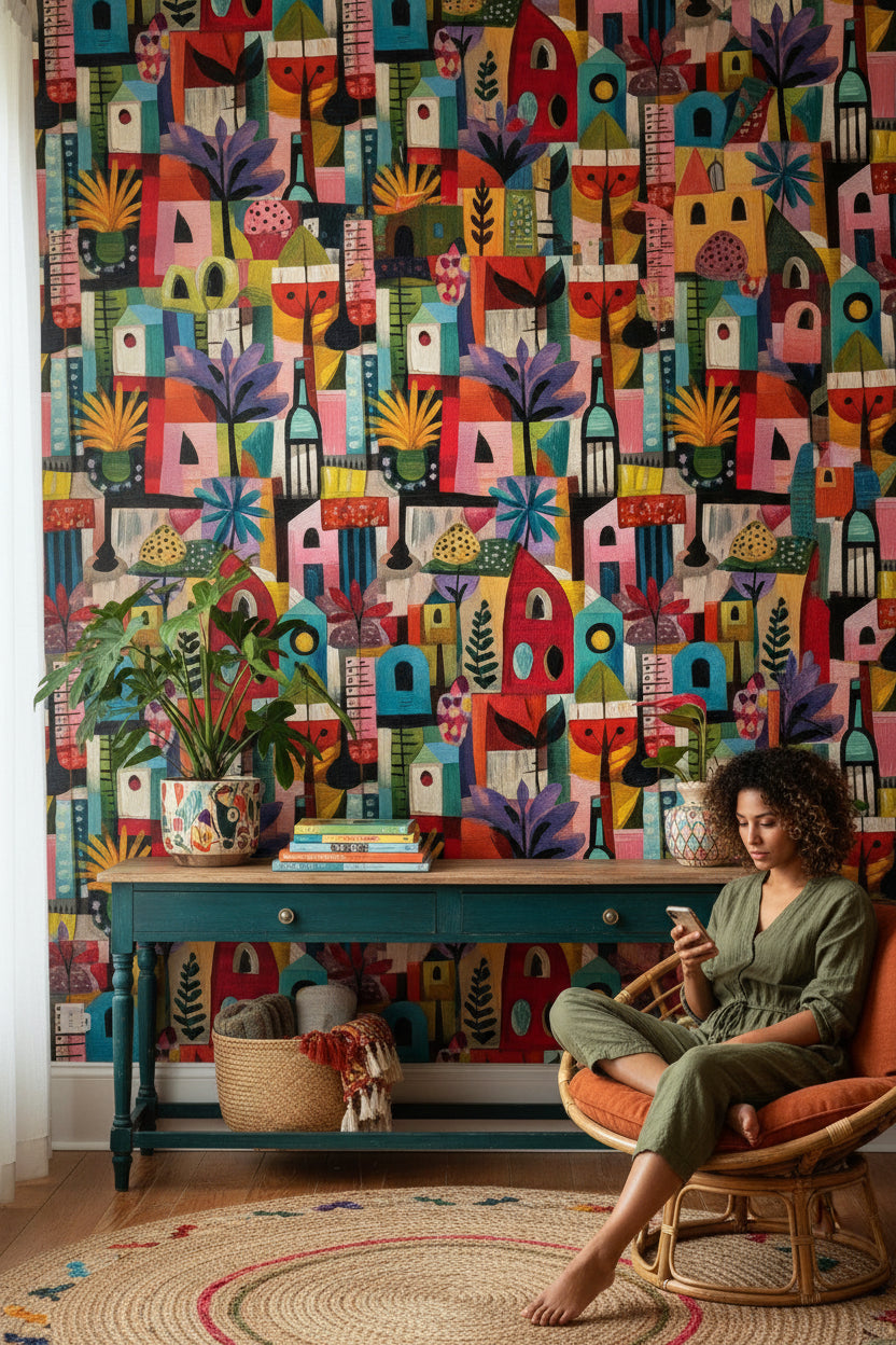 Vibrant Multicolor Abstract Geometric Wallpaper