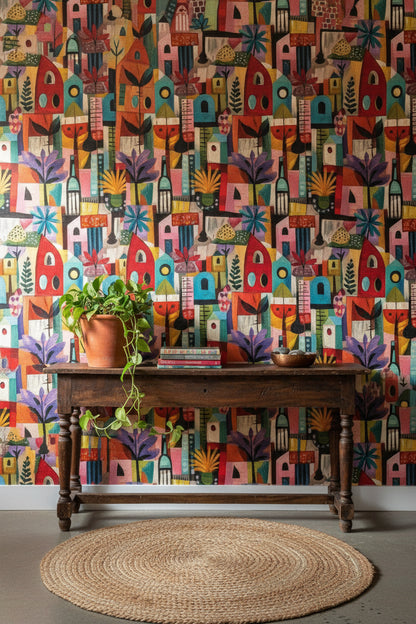 Vibrant Multicolor Abstract Geometric Wallpaper