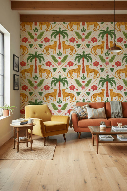 Tropical Wallpaper Cheetah Exotic Decorative Mural