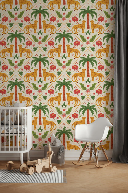 Tropical Wallpaper Cheetah Exotic Decorative Mural