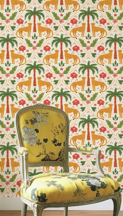 Tropical Wallpaper Cheetah Exotic Decorative Mural