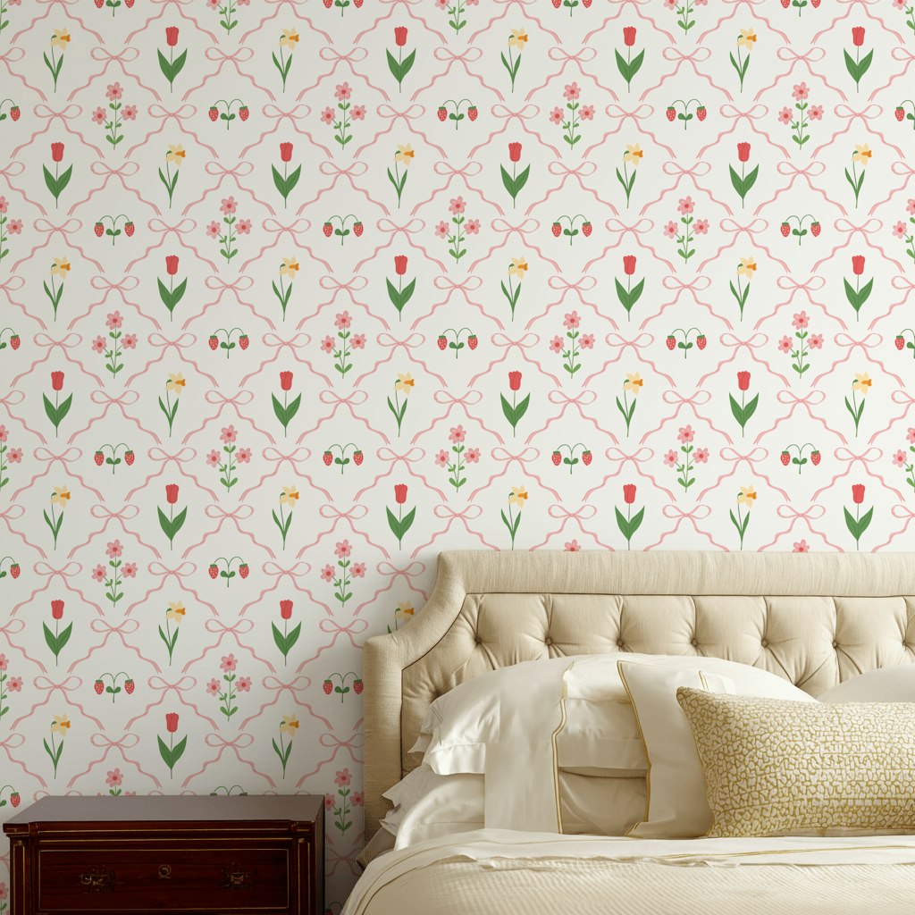 Floral Wallpaper Modern Light Decorative Mural