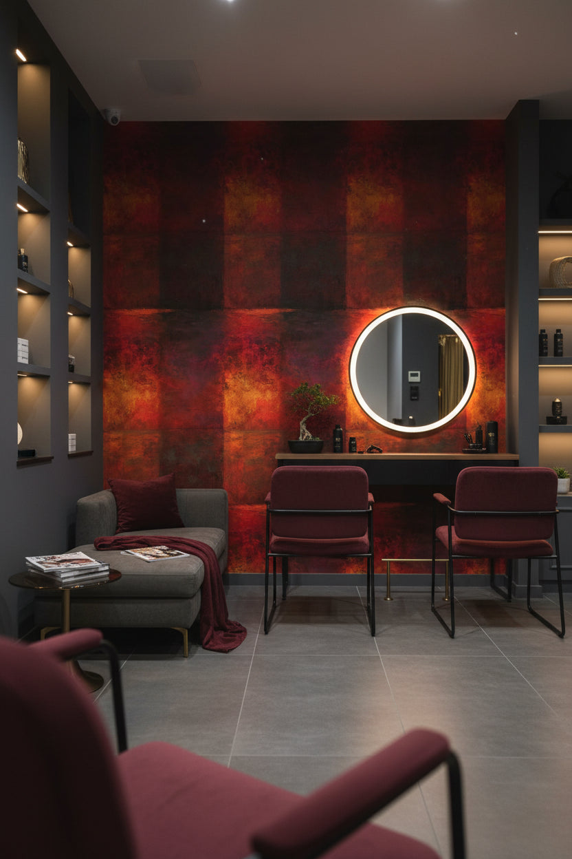 Rustic Red and Black Abstract Tone Wallpaper