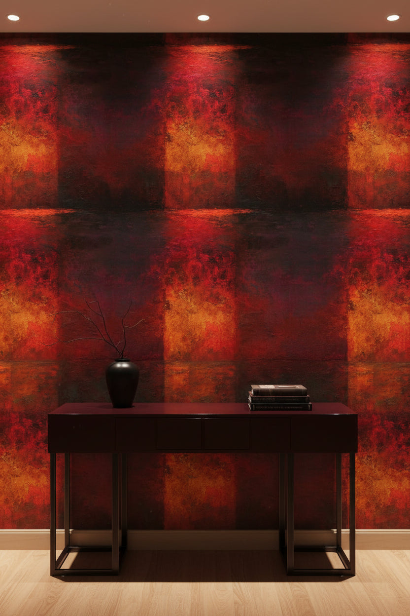 Rustic Red and Black Abstract Tone Wallpaper