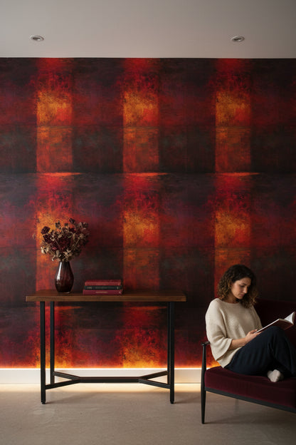 Rustic Red and Black Abstract Tone Wallpaper