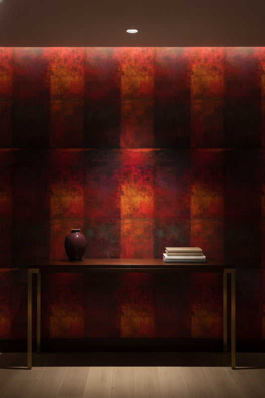 Rustic Red and Black Abstract Tone Wallpaper