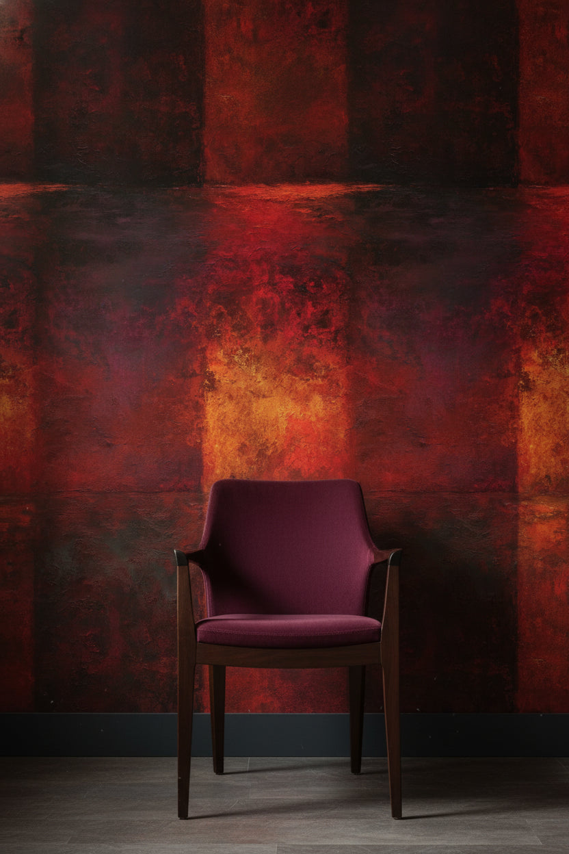 Rustic Red and Black Abstract Tone Wallpaper