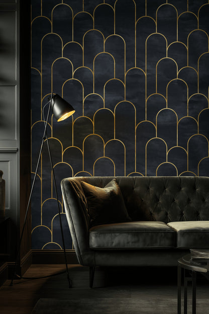 Geometric Wallpaper Art Deco Luxurious Decorative Mural