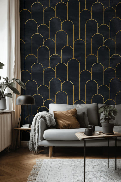 Geometric Wallpaper Art Deco Luxurious Decorative Mural