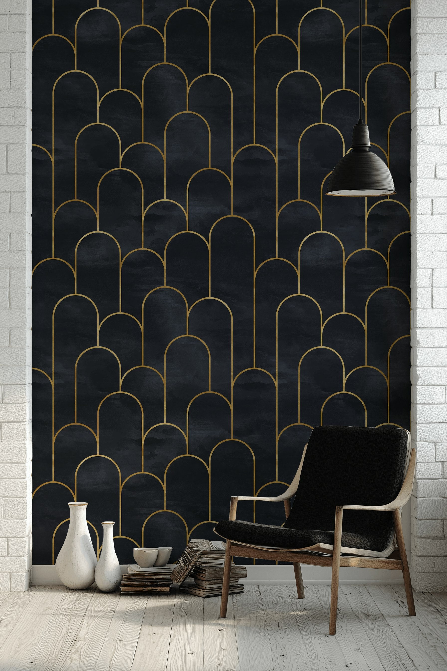 Geometric Wallpaper Art Deco Luxurious Decorative Mural