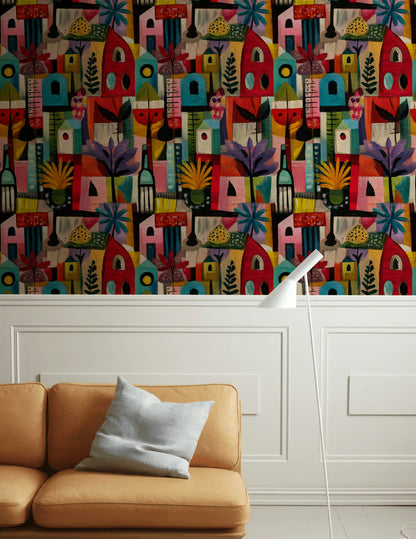 Vibrant Multicolor Abstract Geometric Wallpaper