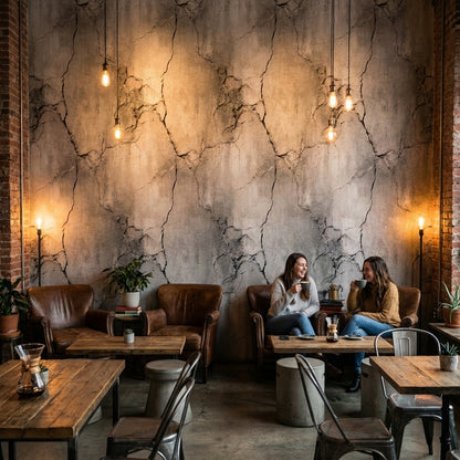 Aged Concrete Cracked Effect Wallpaper