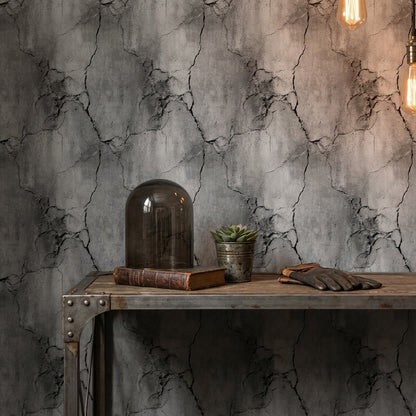 Aged Concrete Cracked Effect Wallpaper