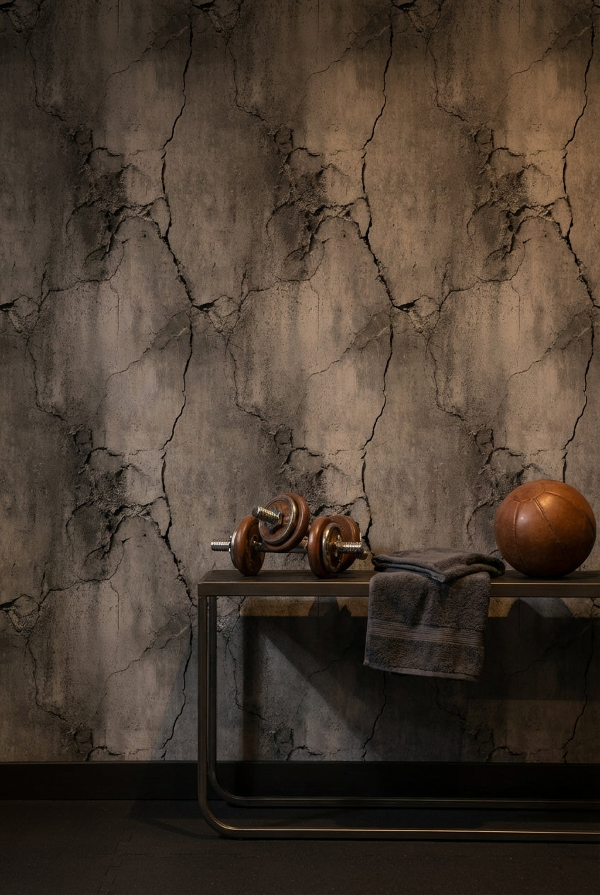 Aged Concrete Cracked Effect Wallpaper