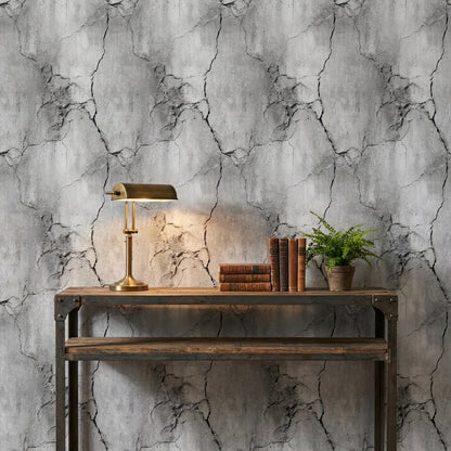 Aged Concrete Cracked Effect Wallpaper