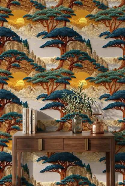 Golden Look Sunrise Mountain Landscape Wallpaper