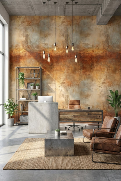 Rustic Industrial Gradient Wallpaper