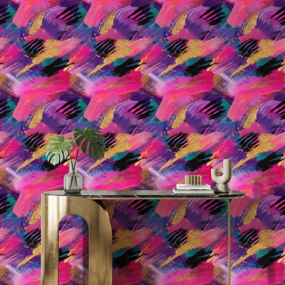 Vibrant Multicolor Brushstroke Abstract Wallpaper