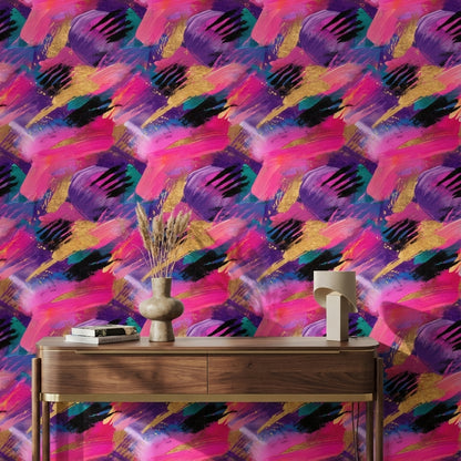 Vibrant Multicolor Brushstroke Abstract Wallpaper