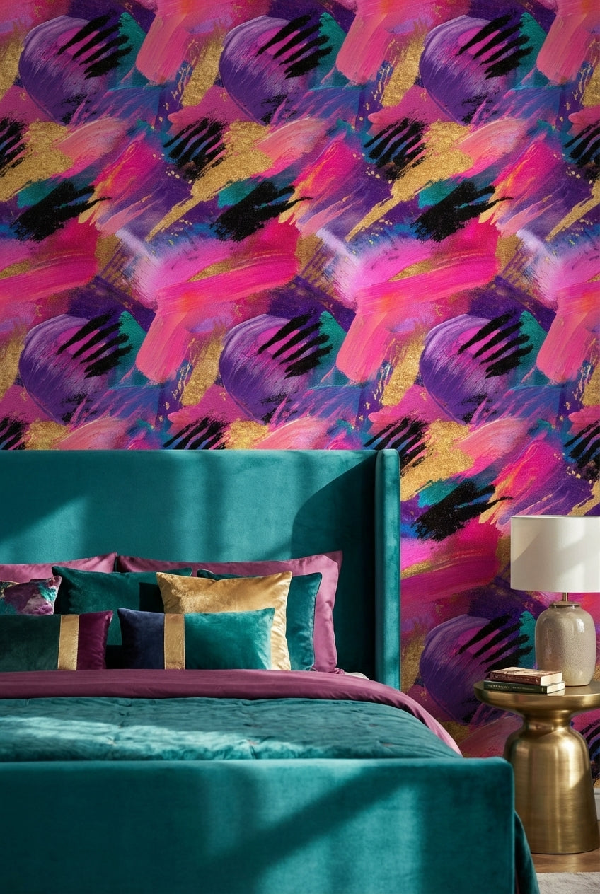 Vibrant Multicolor Brushstroke Abstract Wallpaper
