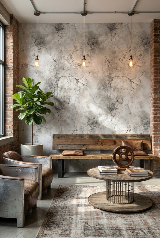 Gray Cracked Concrete Texture Wallpaper