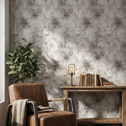 Gray Cracked Concrete Texture Wallpaper