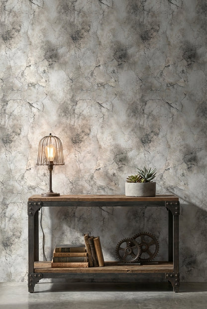 Gray Cracked Concrete Texture Wallpaper