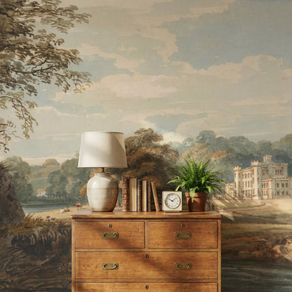 Landscape Wallpaper Vintage Serene Wall Mural