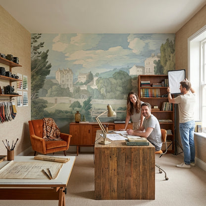 Landscape Wallpaper Vintage Countryside Wall Mural