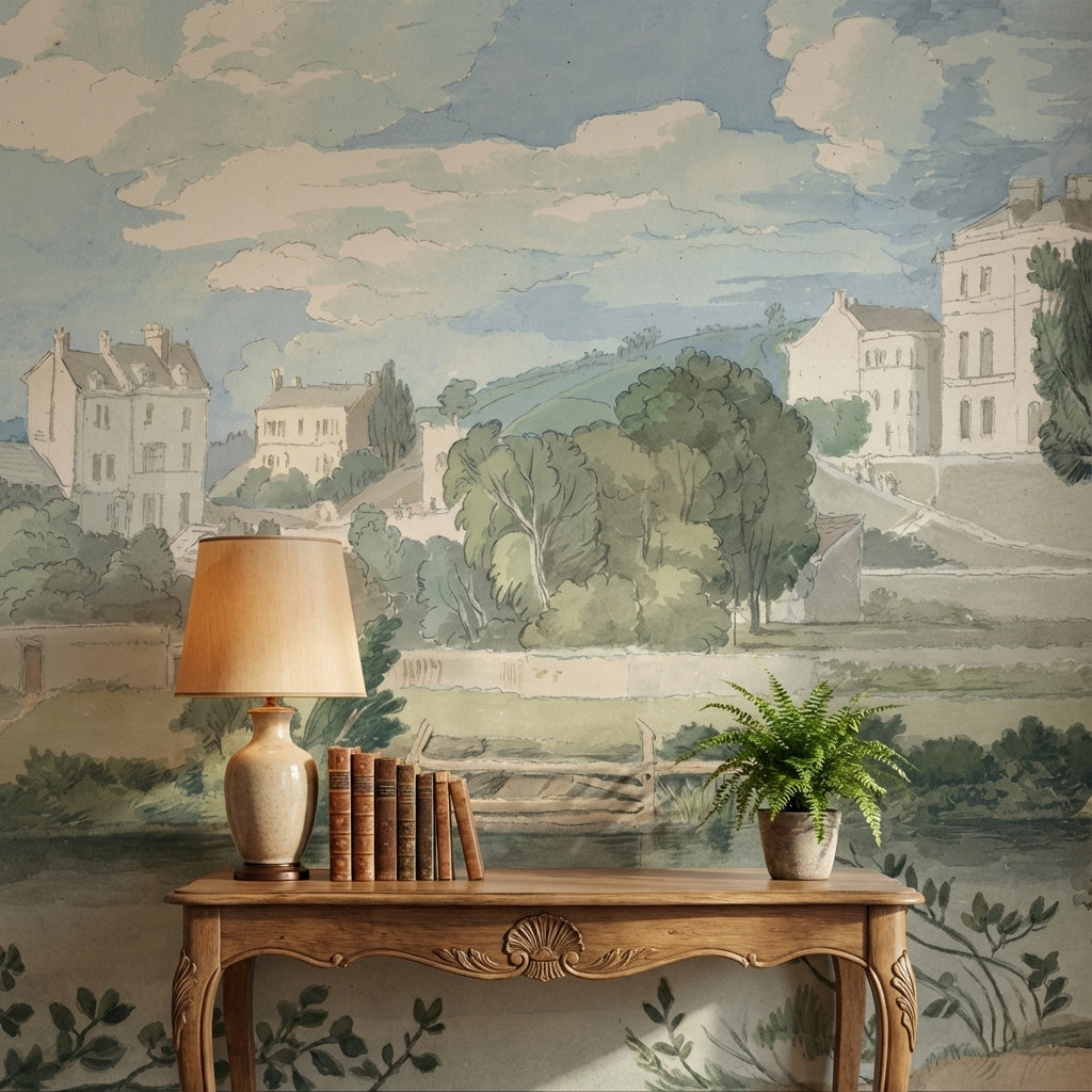 Landscape Wallpaper Vintage Countryside Wall Mural