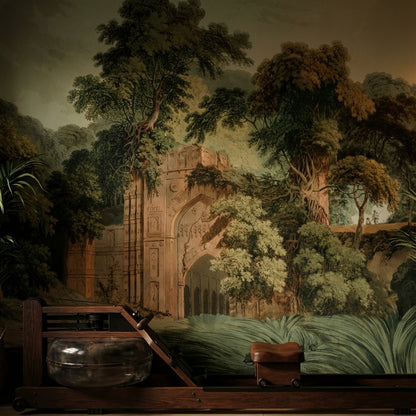 Shades Of Green Wallpaper Vintage Nature Wall Mural