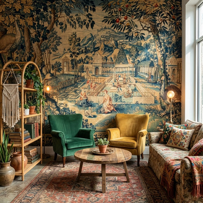 Pastoral Landscape Wallpaper Vintage Nature Wall Mural