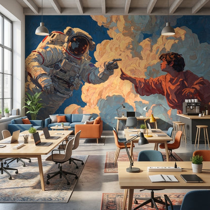 Astronaut Wallpaper Clouds Modern Wall Decor