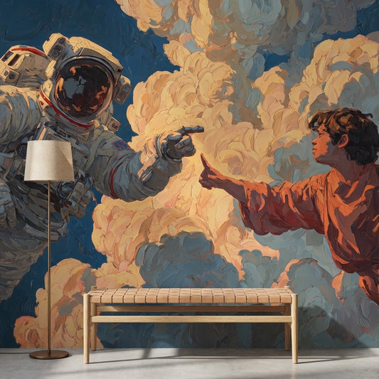 Astronaut Wallpaper Clouds Modern Wall Decor