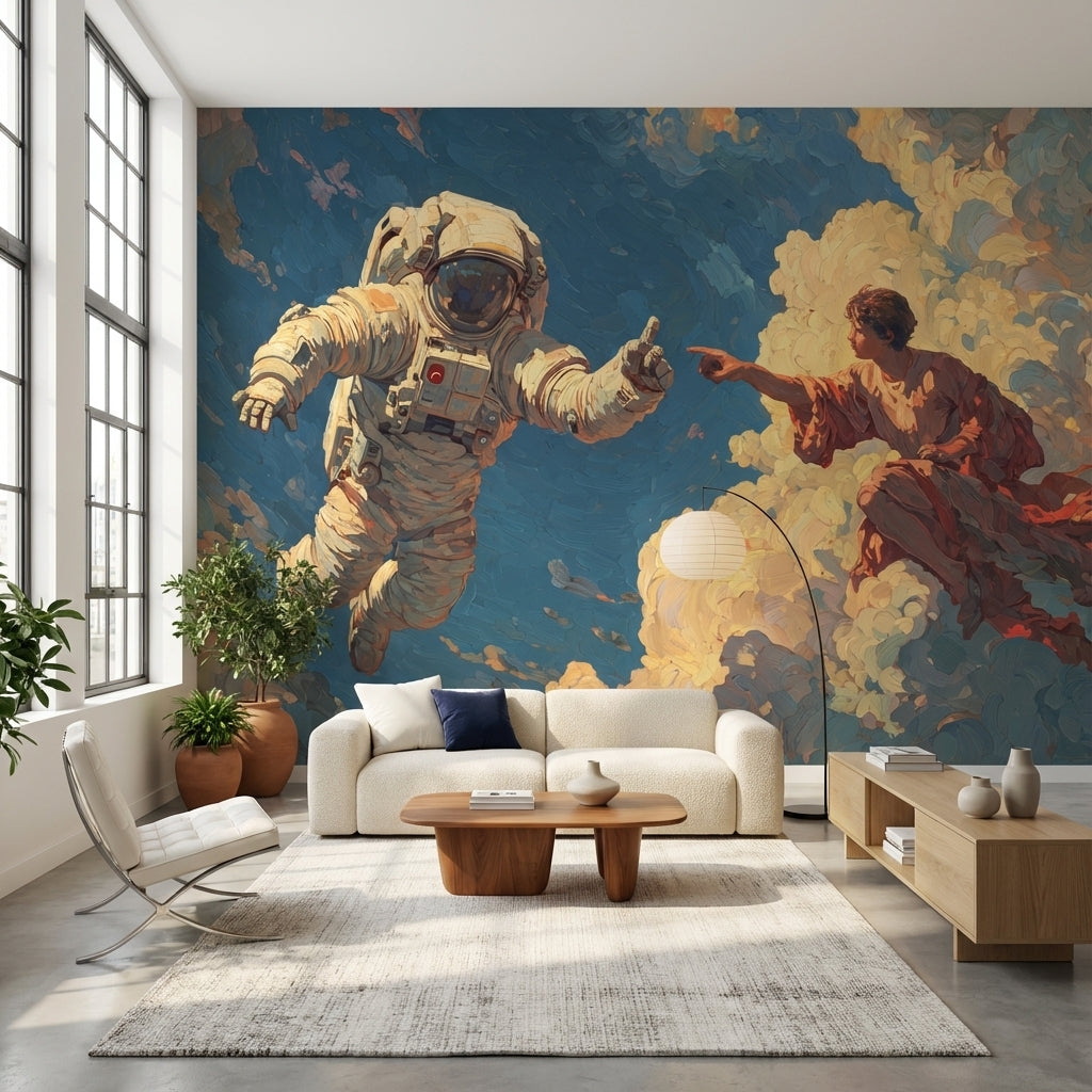 Floating In Space Wallpaper Astronaut Abstract Wall Mural